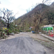 Road in front of Soufriere Primary School